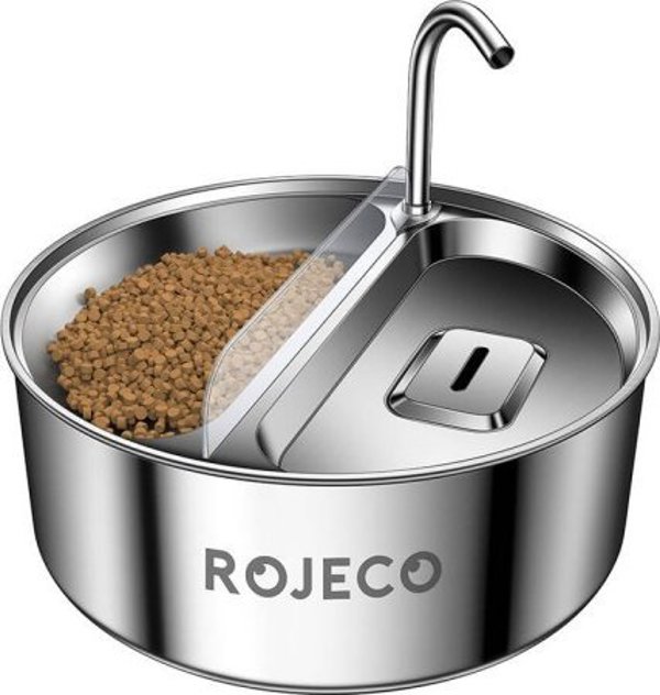 Rojeco Συντριβάνι / Ποτίστρα από ανοξείδωτο χάλυβα με μπολ 2 σε 1 3.2l Rojeco