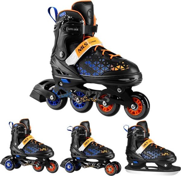 Ενσωματωμένα πατίνια Nils Extreme NH18190A 4in1 BRAVE SKATES ΜΠΛΕ-ΠΟΡΤΟΚΑΛΙ ΜΕΓΕΘΟΣ. Μ(34-38) ΜΕ ΔΙΑΣΤΑΣΕΙΣ. PL. NILS EXTREME HOCKEY 13814228 5907695556896