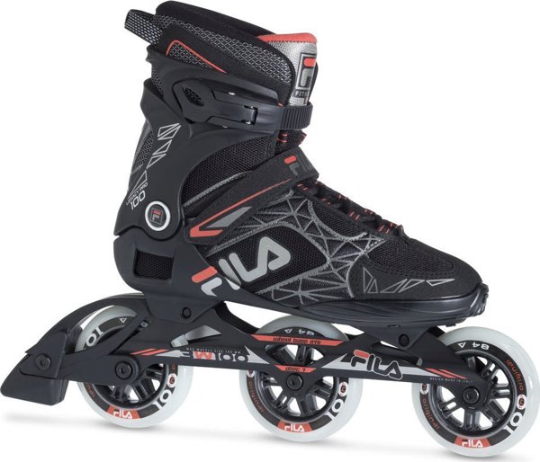 Fila Legacy Pro 100 Ρόλερ Fitness 3 Τροχών, Μαύρα/Κόκκινα, Νούμερο 42