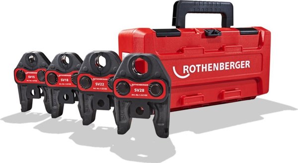 Σετ σιαγόνων πρεσαρίσματος Rothenberger standard σε βαλίτσα ROCASE, M 15-18-22-28 mm