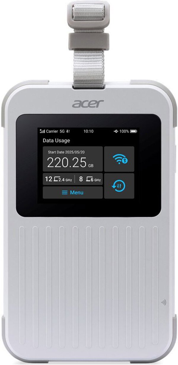 Acer Connect M6E με 1GB, Wi-Fi 6E (802.11ax), Διπλή ζώνη (2.4GHz + 5GHz ή 2.4GHz + 6GHz), 5G, Φορητός δρομολογητής
