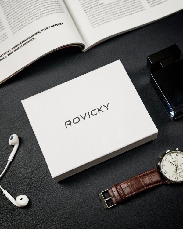 Ανδρικό πορτοφόλι Rovicky Vertical με τσέπη με φερμουάρ, φυσικό δέρμα Rovicky Δεν ισχύει 8716394 5903051022531