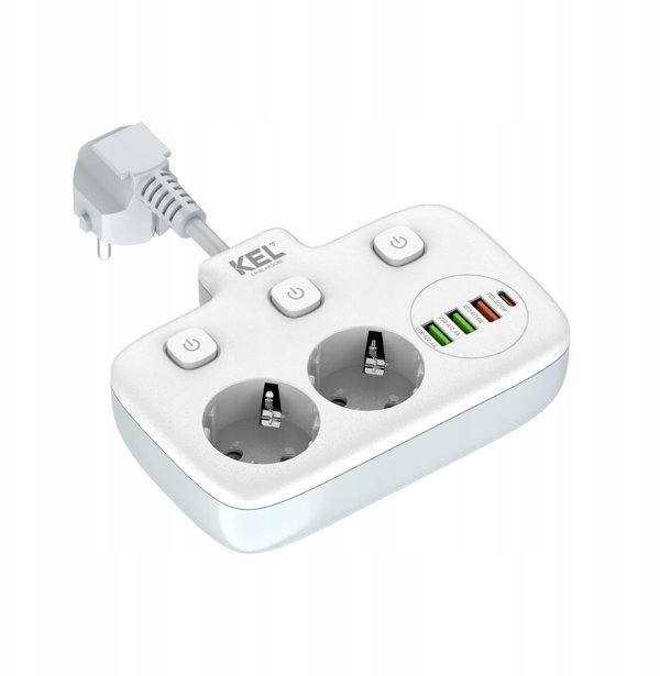 Plastrol R-273SWS/CA Διπλός Διακλαδωτής Ρεύματος με Καλώδιο και Ατομικούς Διακόπτες + USB