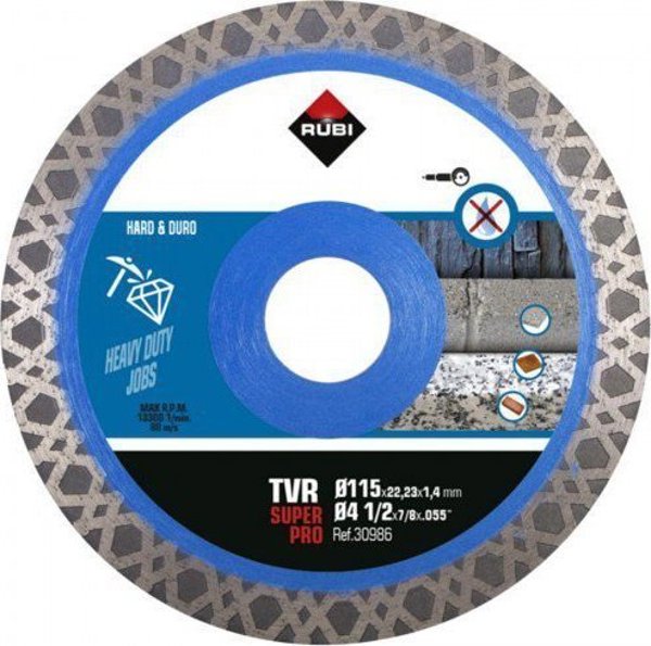 Rubi Διαμαντόδισκος Turbo Viper TVR Superpro 115mm για Γρανίτη και Σκληρά Υλικά