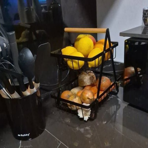 Διπλού επιπέδου καλάθι για φρούτα/λαχανικά Ruhhy 24265