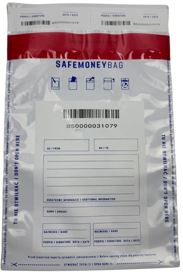 SAFEMONEYBAG Λευκοί Φάκελοι Ασφαλούς Κατάθεσης B5 190mmx260mm+35mm 100 τεμ.