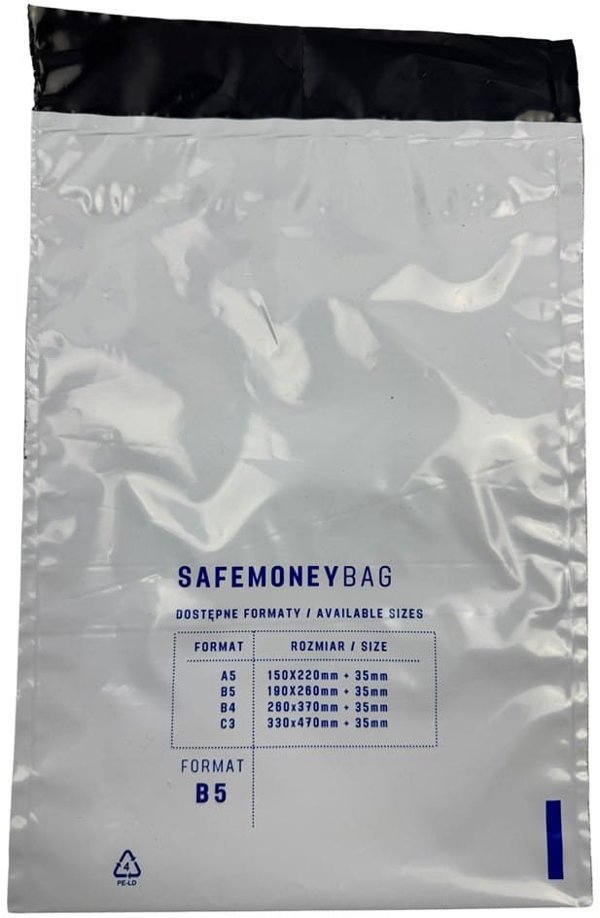 SAFEMONEYBAG Λευκοί Φάκελοι Ασφαλούς Κατάθεσης B5 190mmx260mm+35mm 100 τεμ.