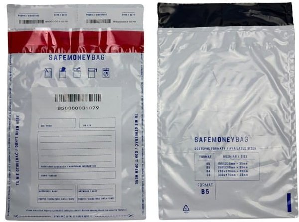 SAFEMONEYBAG Λευκοί Φάκελοι Ασφαλούς Κατάθεσης B5 190mmx260mm+35mm 100 τεμ.