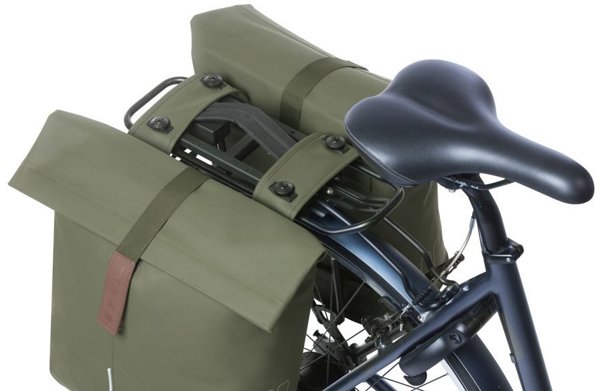 Basil City Double Pannier Bag MIK, Διπλή Τσάντα Ποδηλάτου 28-32L, Σύστημα MIK, Moss Green (2025)