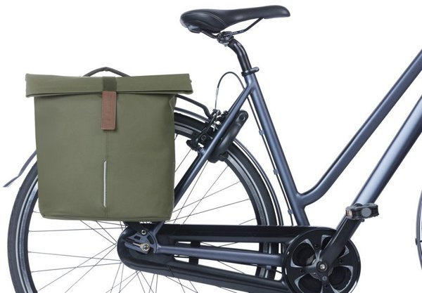 Basil City Double Pannier Bag MIK, Διπλή Τσάντα Ποδηλάτου 28-32L, Σύστημα MIK, Moss Green (2025)