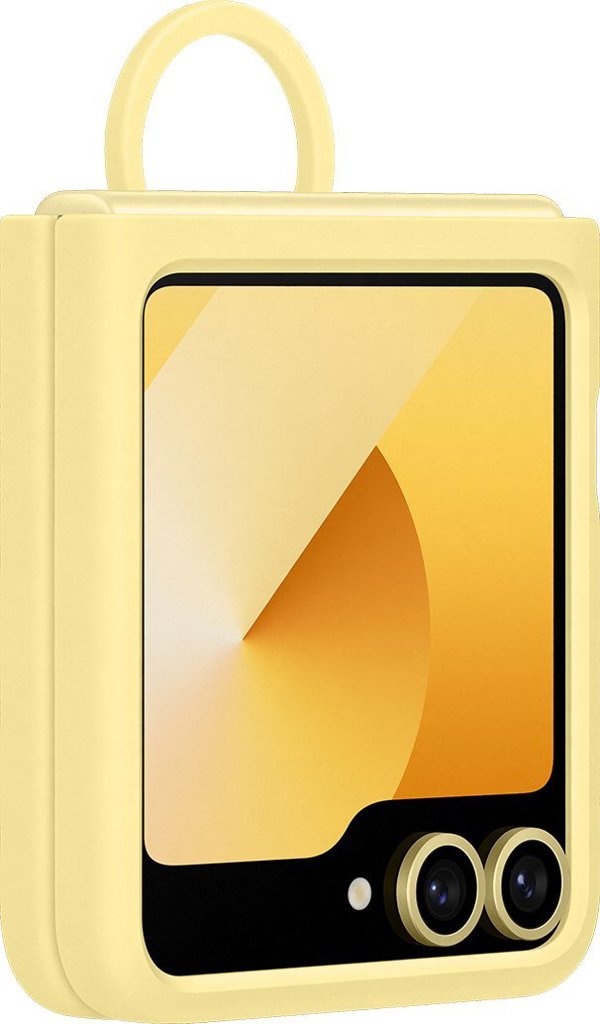 Θήκη Σιλικόνης Samsung με Δαχτυλίδι Z Flip 6 κίτρινο
