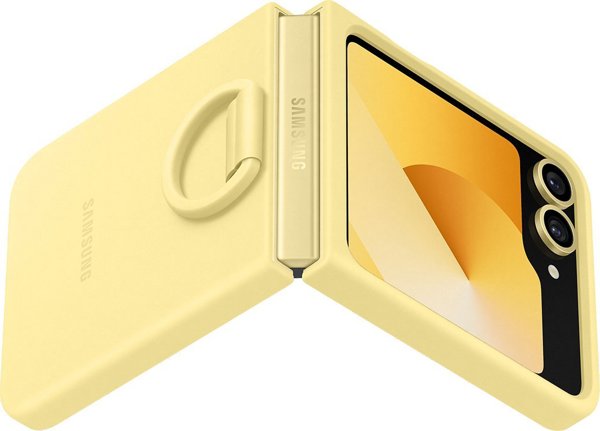 Θήκη Σιλικόνης Samsung με Δαχτυλίδι Z Flip 6 κίτρινο