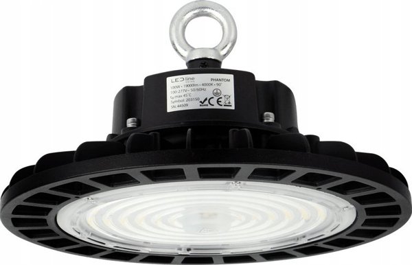 Φωτιστικό αποθήκης PHANTOM, 230Vac, 100W 19 000lm, 190lm/W, 120deg, 1-10V ρυθμιζόμενο