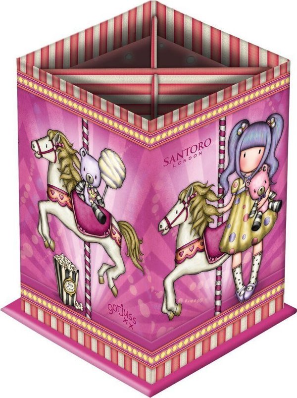 Santoro London Θήκη Στυλό Gorjuss Fairground Carousel – Ροζ Θήκη για Στυλό και Είδη Γραφής