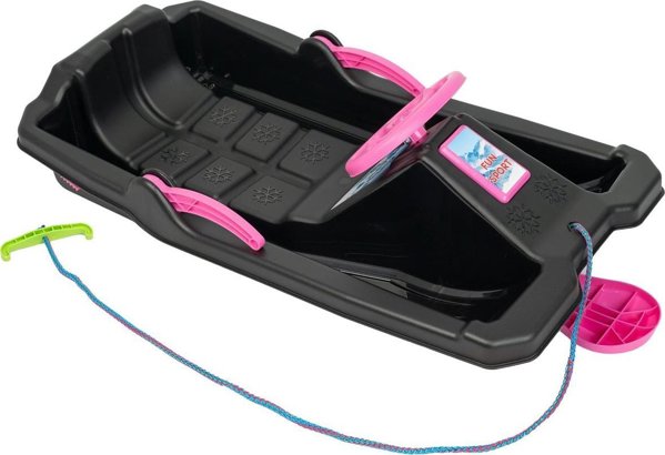 Σανίδα Πλαστική με Φρένο και Τιμόνι ADAS 84x43x25cm Μαύρο με Ροζ