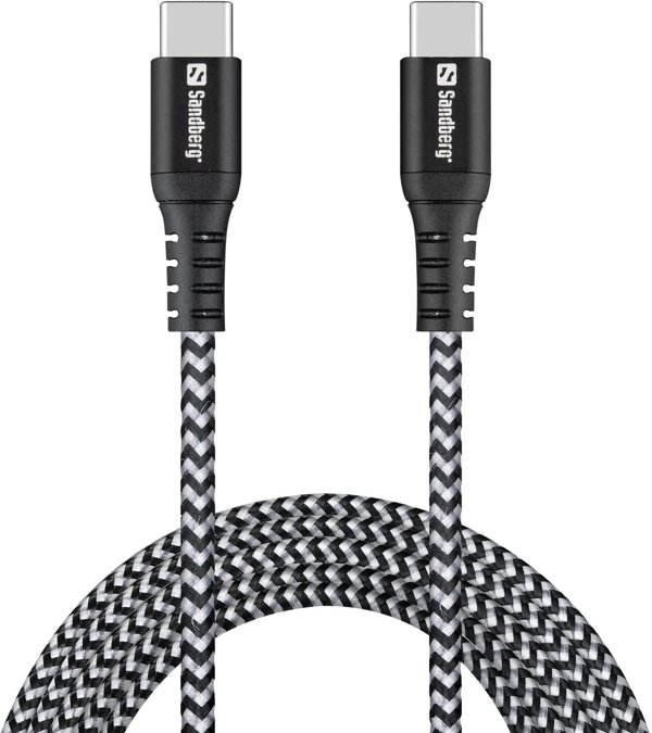 Sandberg 441-67 καλώδιο USB USB 2.0 2 μ. USB C Μαύρο, Λευκό