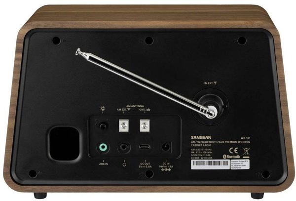 Ραδιόφωνο τραπεζιού Sangean WR-101, Bluetooth, vintage ξύλο καρυδιάς