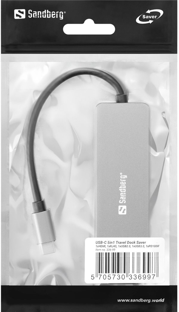 SANDBERG USB-C 5in1 Travel Dock Saver