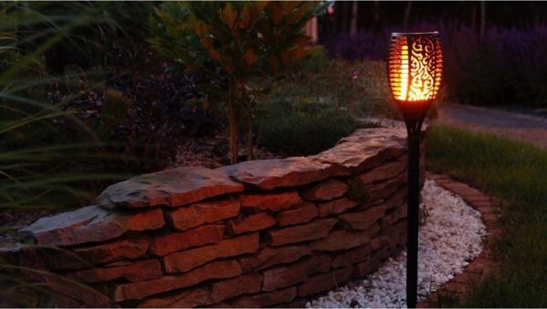 Saska Garden Ηλιακός Κήπος Λάμπα Δάδα Εφέ Φλόγας ύψος 79cm, 33LED