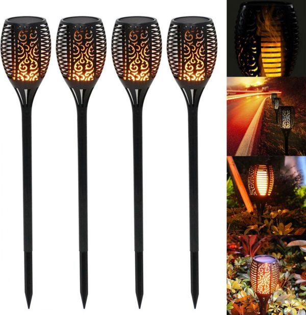 Saska Garden Ηλιακός Κήπος Λάμπα Δάδα Εφέ Φλόγας ύψος 79cm, 33LED