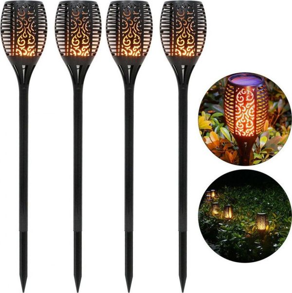 Saska Garden Ηλιακός Κήπος Λάμπα Δάδα Εφέ Φλόγας ύψος 79cm, 33LED