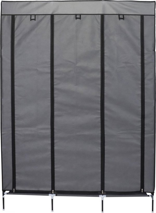 Saska Garden ΝΤΟΥΛΑΠΑ ΥΦΑΣΜΑΤΙΝΗ 127X45X172 CM ΣΚΟΥΡΟ ΓΚΡΙ