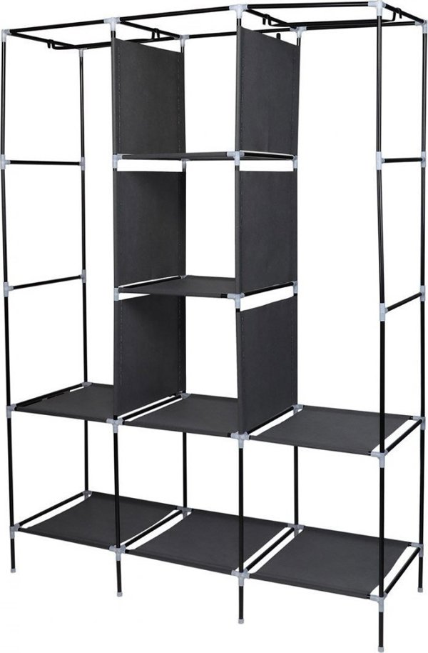 Saska Garden ΝΤΟΥΛΑΠΑ ΥΦΑΣΜΑΤΙΝΗ 127X45X172 CM ΣΚΟΥΡΟ ΓΚΡΙ
