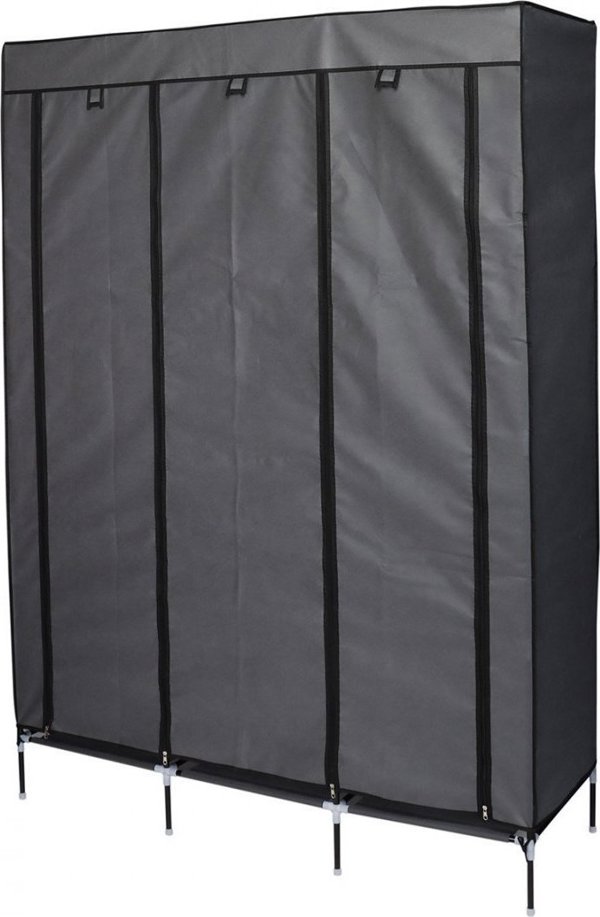 Saska Garden ΝΤΟΥΛΑΠΑ ΥΦΑΣΜΑΤΙΝΗ 127X45X172 CM ΣΚΟΥΡΟ ΓΚΡΙ