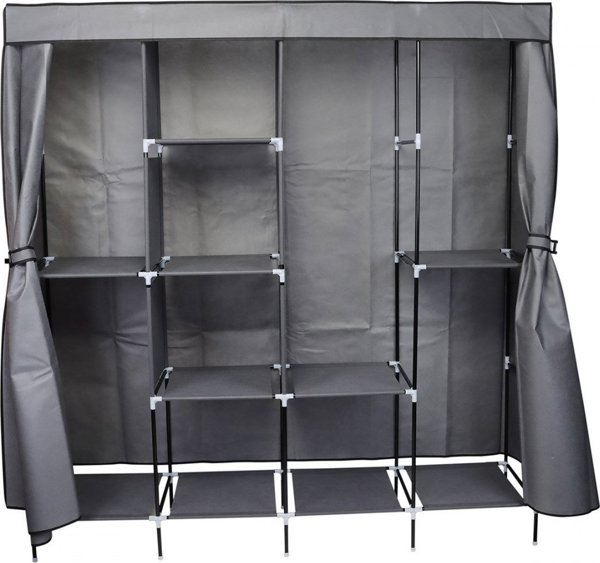 Saska Garden Υφασμάτινη Ντουλάπα Ρούχων 168x45x172 cm, Σκούρο Γκρι