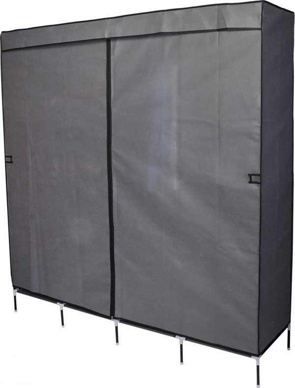 Saska Garden Υφασμάτινη Ντουλάπα Ρούχων 168x45x172 cm, Σκούρο Γκρι