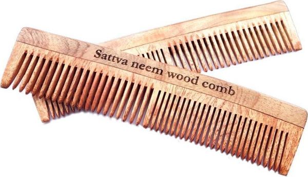 Sattva Ξύλινη Χτένα από Ξύλο Neem 19cm