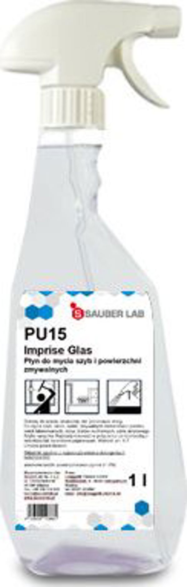 Sauber Καθαριστικό PU15 Imprise για Γυάλινες και Πλενόμενες Επιφάνειες, 1lt