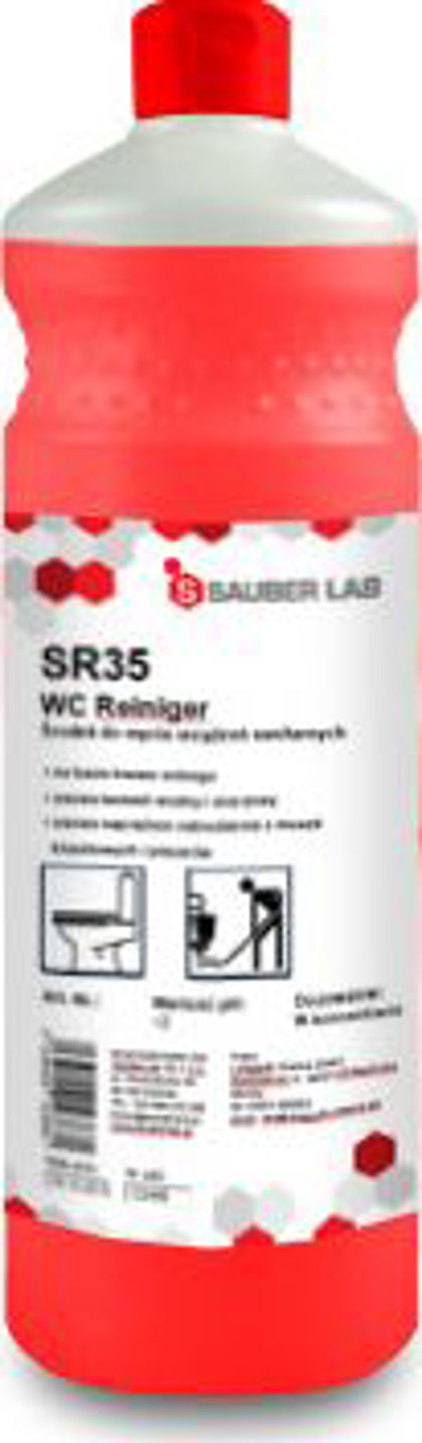 Sauber Sauber Lab SR35 WC REINIGER Αποτελεσματικό καθαριστικό για τουαλέτες 1 l