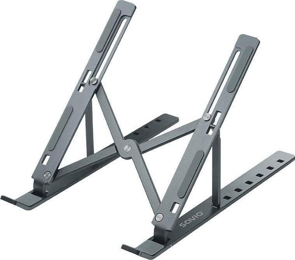 Savio PB-01 Βάση Laptop και Tablet Αλουμινίου, Ρυθμιζόμενη, για Συσκευές έως 15.6", Γκρι