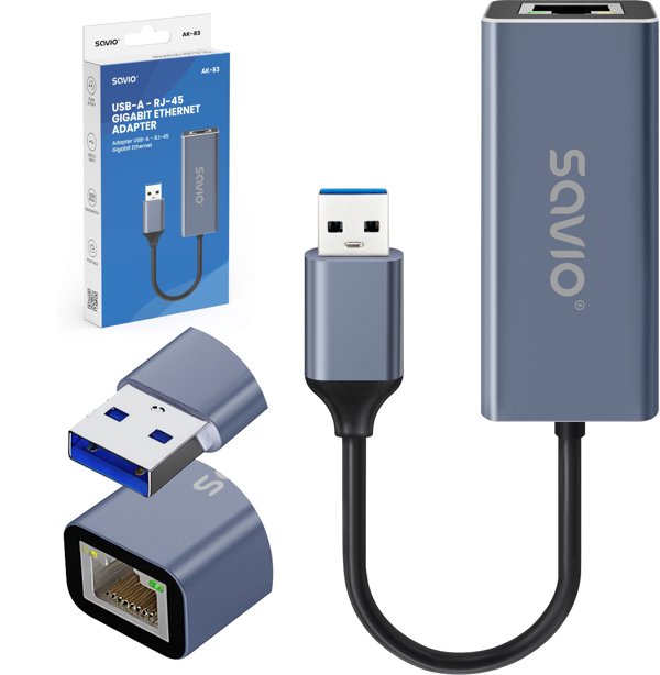 Savio AK-83 Προσαρμογέας USB-A 3.1 Gen 1 σε RJ-45 Gigabit Ethernet για Ενσύρματη Δικτύωση