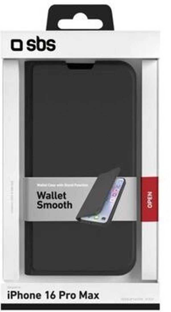 SBS Mobile SBS Πορτοφόλι Stand iPhone 16 Pro Max μαύρο