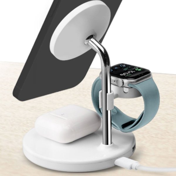 SBS TEWIRMAG3IN1, Εσωτερικός, USB, Ασύρματη φόρτιση, Λευκό
