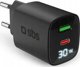 Φορτιστής Ταξιδιού SBS PD 30W USB-C/18W USB LCD GaN μαύρο