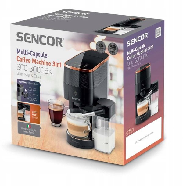 Sencor SCC 3000BK Καφετιέρα Κάψουλας Μαύρη