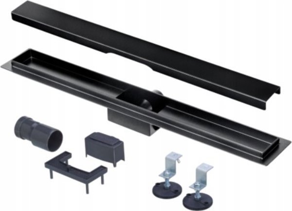 Schlosser Γραμμική Αποχέτευση PLATINUM 800, Μαύρο Ματ, 80cm