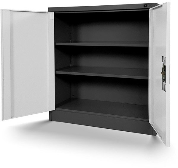 Schrank mit Regalen BEATA, 900 x 930 x 400 mm, anthrazit-weiß