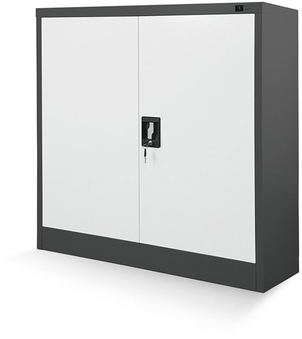Schrank mit Regalen BEATA, 900 x 930 x 400 mm, anthrazit-weiß