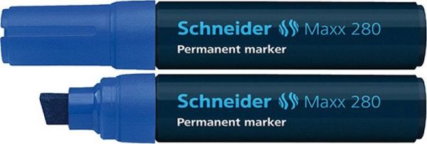 Μόνιμος Μαρκαδόρος Schneider Maxx 280, Λοξή Μύτη, Μπλε, Αδιάβροχος
