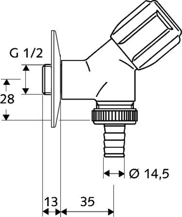 Schell Γωνιακή βαλβίδα Comfort λοξή 1/2"x3/4"  (033860699)