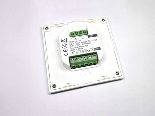 ΕΠΙΤΟΙΧΙΟΣ ΕΛΕΓΚΤΗΣ ΦΩΤΙΣΜΟΥ LED P3 2.4 GHz, RGBCCT (RGBWW) 12&nbsp|... 24&nbsp|V DC MiBOXER