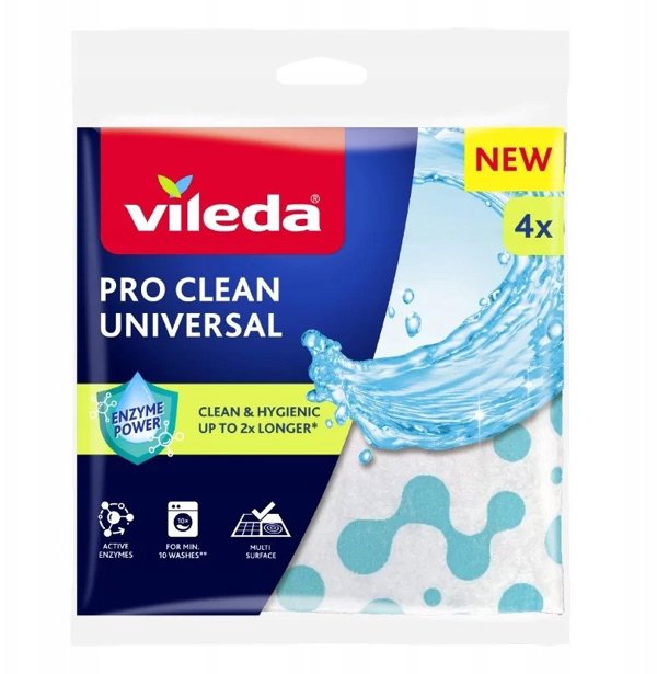 Γενικό Καθαριστικό Πανί με Ένζυμα Vileda Pro Clean 4 τεμ.