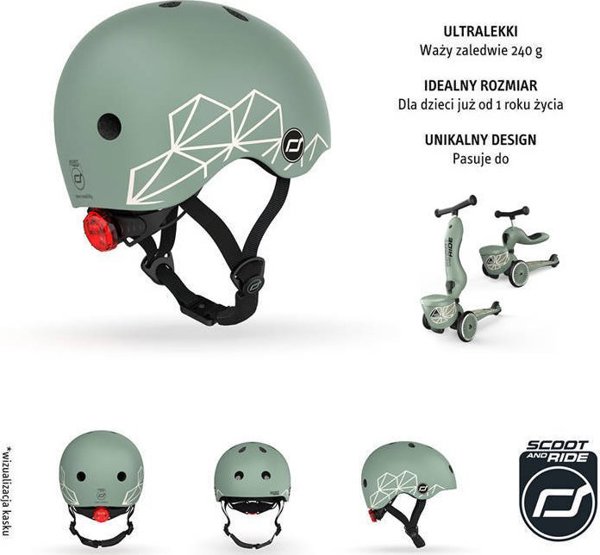 Scoot and Ride Κράνος για παιδιά 1-5 ετών μέγεθος XXS-S, χρώμα: Green Lines
