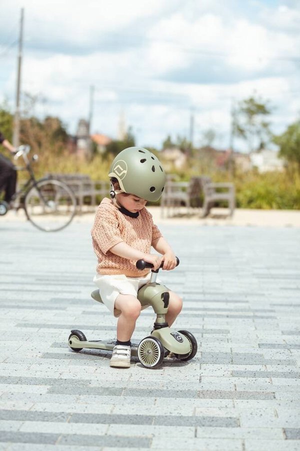 Scoot and Ride Κράνος για παιδιά 1-5 ετών μέγεθος XXS-S, χρώμα: Olive