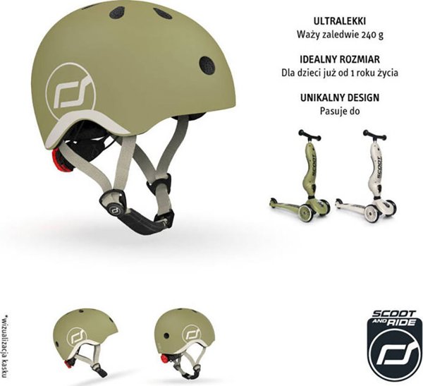 Scoot and Ride Κράνος για παιδιά 1-5 ετών μέγεθος XXS-S, χρώμα: Olive