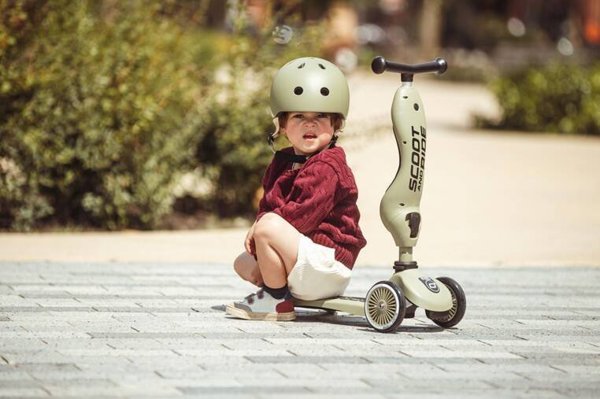Scoot and Ride Κράνος για παιδιά 1-5 ετών μέγεθος XXS-S, χρώμα: Olive